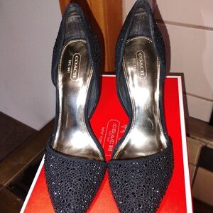 Coach Women's Black Sparkling Heels